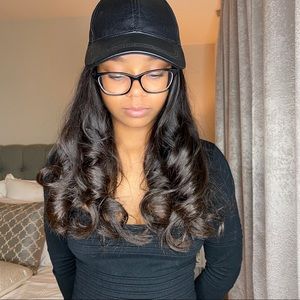 Black Faux Leather Cap